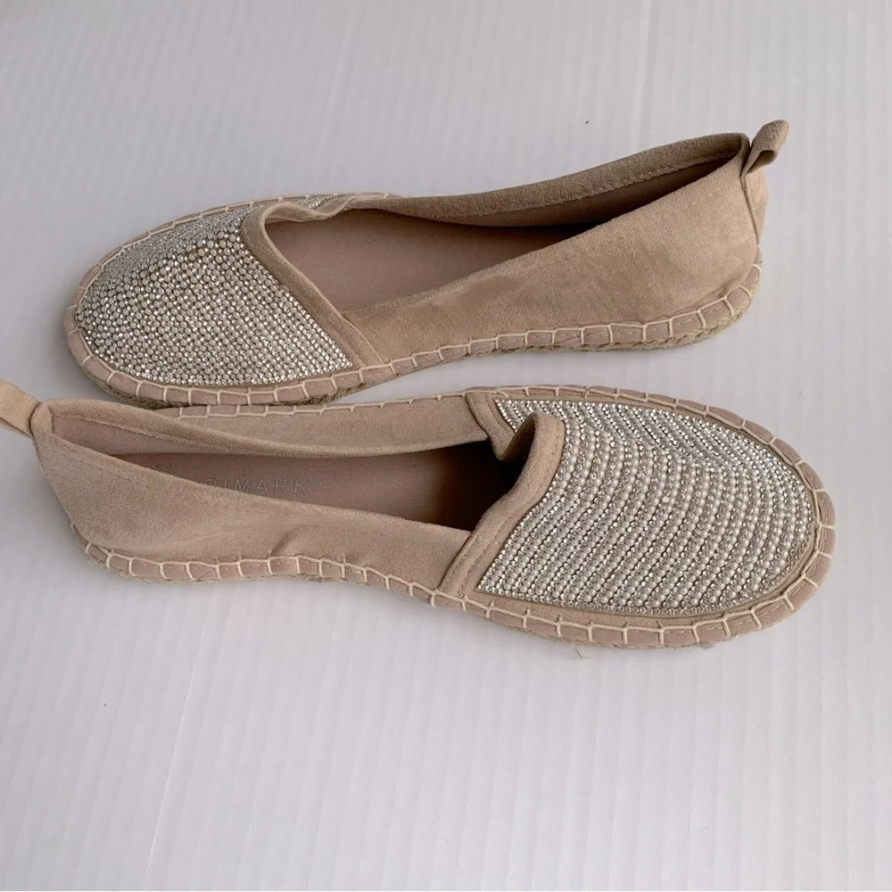 Primark.‎ Pale pink espadrilles. embellished/jeweled w/pearls and rhinest…